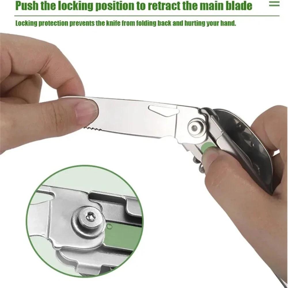 Stainless Steel Multifunctional Camping Folding Knife Fork and Spoon