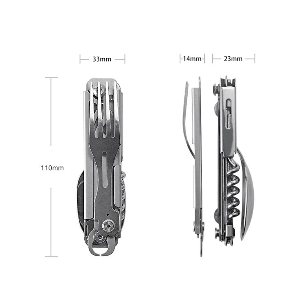 Stainless Steel Multifunctional Camping Folding Knife Fork and Spoon