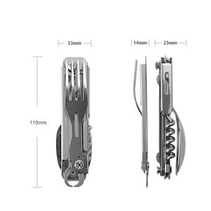 Stainless Steel Multifunctional Camping Folding Knife Fork and Spoon