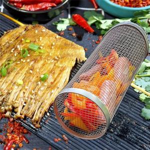Round BBQ Basket Stainless Steel Rolling Grilling Basket. Or Maybe Use for a Small Fish / Crab Catching Trap?