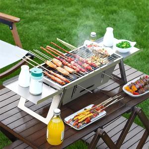 Stainless Steel Grill Outdoor Portable Charcoal Barbecue Folding Carbon Skewer Oven