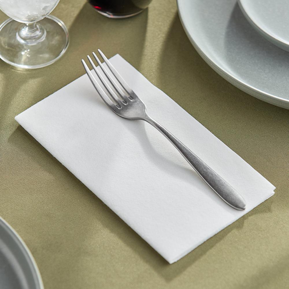 Choice Premium White Customizable Linen-Feel 1/8 Fold Dinner Napkin - 500/Case