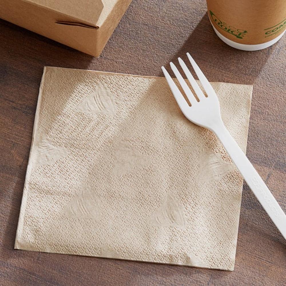12" x 12" Natural Kraft 1/4 Fold Luncheon Napkin - 750/Pack