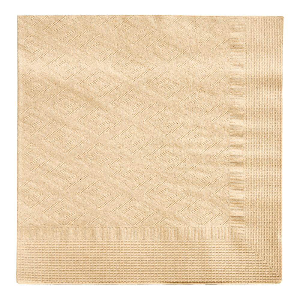 EcoChoice WrapNap 2-Ply Natural Kraft 1/4 Fold Dinner Napkin 16" x 16" - 3,000/Case