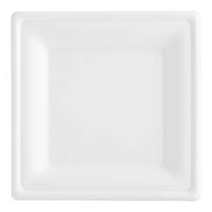 EcoChoice 8" x 8" Compostable No PFAS Added White Plant Fiber Plant Fiber Square Plate - 400/Case