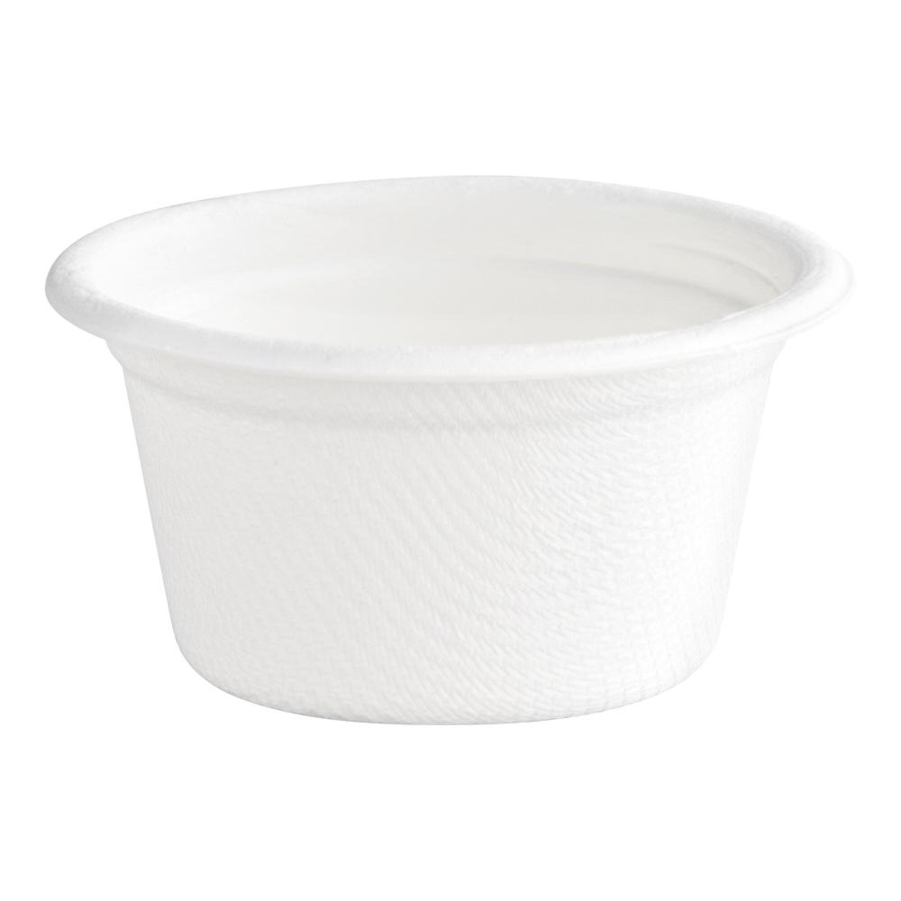 2 oz. Compostable No PFAS Added White Plant Fiber Portion Cup - 1,000/Case