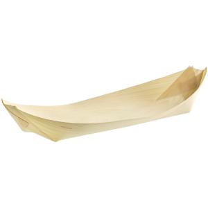 EcoChoice 12 1/2" Disposable Wooden Food Boat - 50/Pack