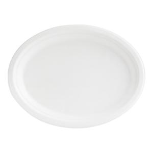 EcoChoice 10" x 7 1/2" No PFAS Added White Plant Fiber Oval Platter - 125/Pack