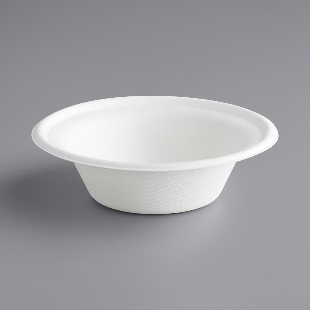 12 oz. Compostable No PFAS Added White Plant Fiber Bowl - 125/Pack