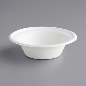 12 oz. Compostable No PFAS Added White Plant Fiber Bowl - 125/Pack