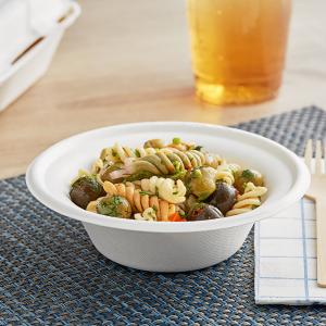 EcoChoice 12 oz. Compostable No PFAS Added White Plant Fiber Bowl - 1,000/Case