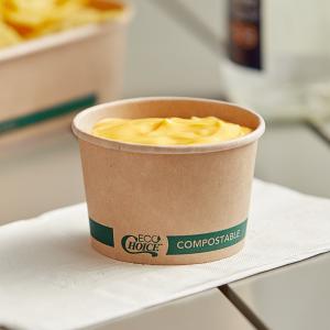 EcoChoice 4 oz. Round Kraft Bio-Lined Compostable Take-Out Container 3" x 1 13/16" - 1,000/Case