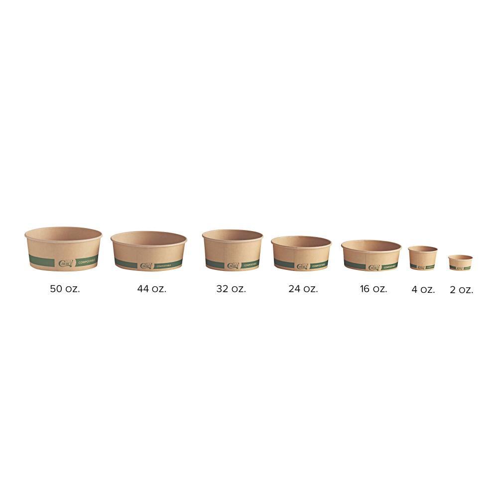 EcoChoice 4 oz. Round Kraft Bio-Lined Compostable Take-Out Container 3" x 1 13/16" - 50/Pack