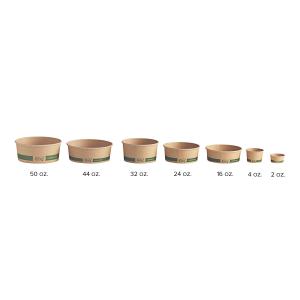EcoChoice 4 oz. Round Kraft Bio-Lined Compostable Take-Out Container 3" x 1 13/16" - 50/Pack