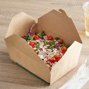 EcoChoice Kraft PLA Lined Compostable #8 Take-Out Container 6" x 4 3/4" x 2 1/2" - 300/Case