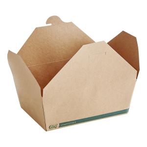 EcoChoice Kraft PLA Lined Compostable #8 Take-Out Container 6" x 4 3/4" x 2 1/2" - 300/Case