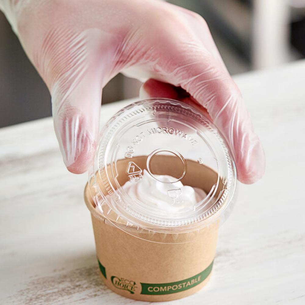 EcoChoice 4 oz. Round Compostable PLA Take-Out Lid - 50/Pack