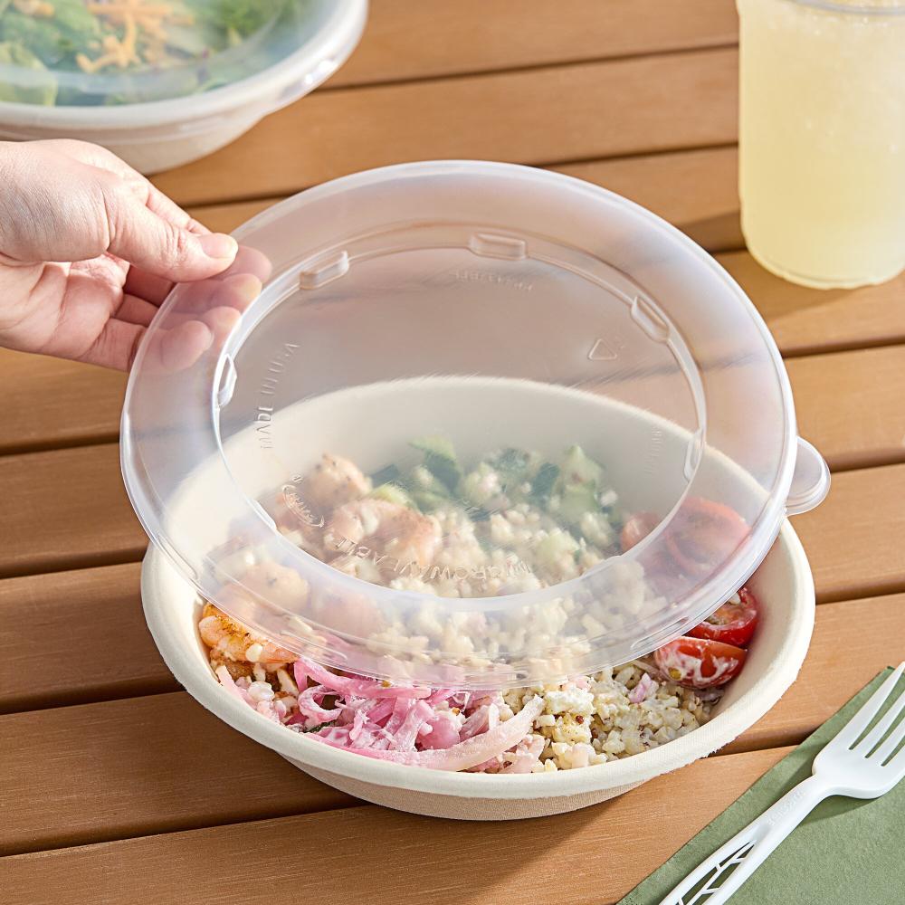 Dart 24-32 oz. Round Clear Plastic Flat Take-Out Lid - 300/Case