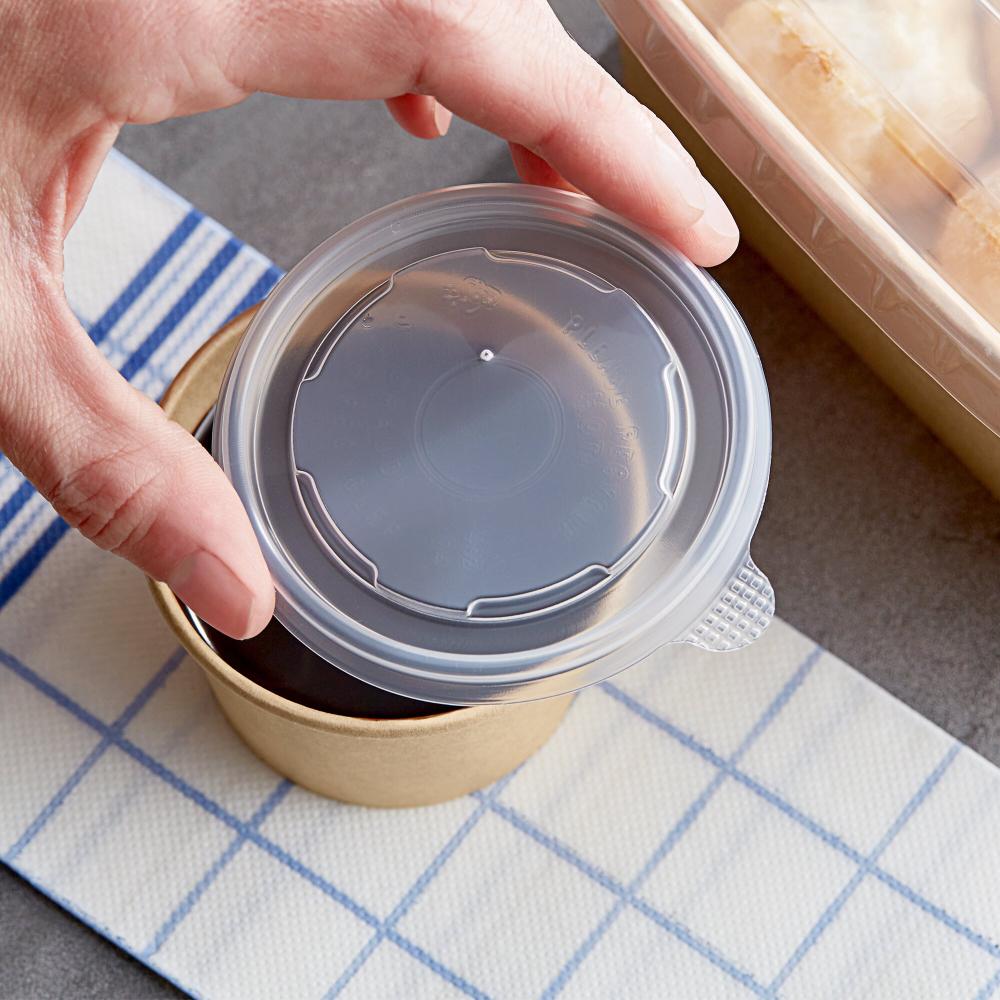 Choice 4 oz. Round Polypropylene Take-Out Lid - 50/Pack