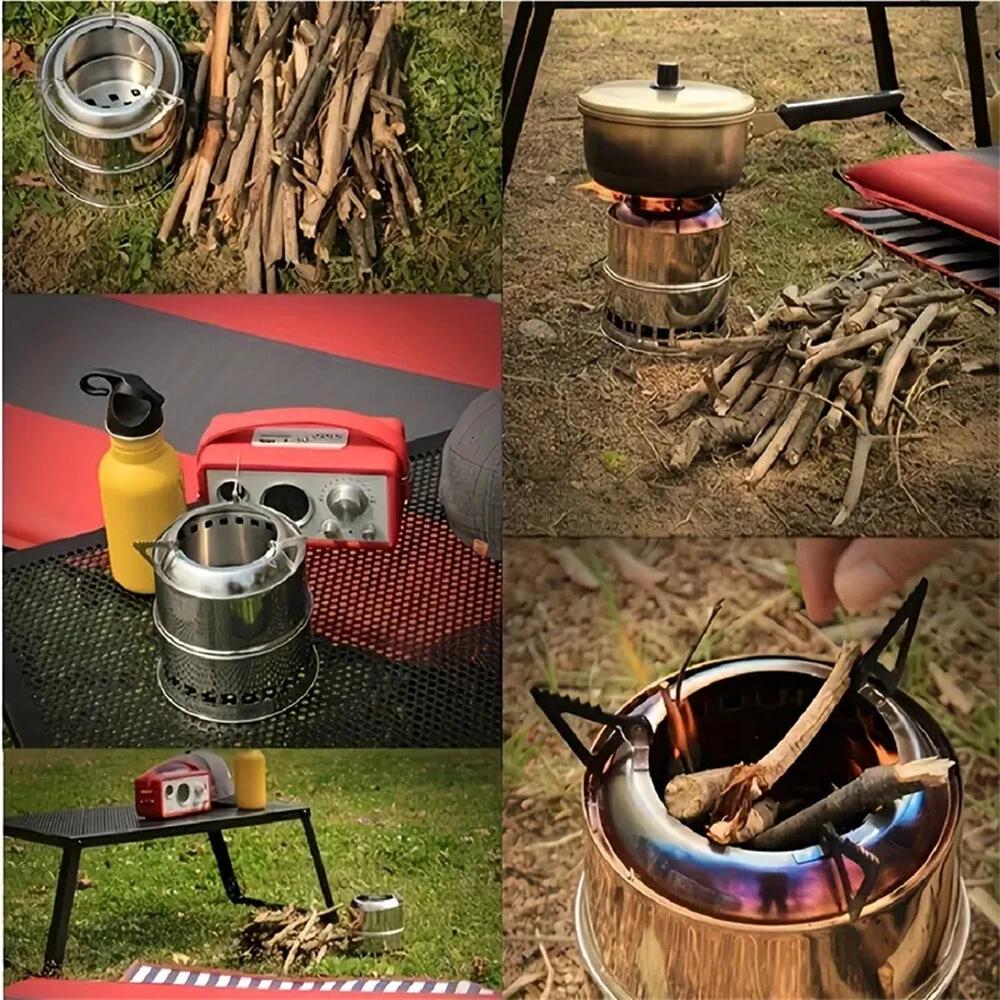 Outdoor Stove Portable Folding Wood Stove Stainless Steel