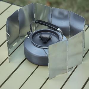 10 Plates Camping Gas Stove Folding Burner Wind Shield Aluminum Alloy Windproof Screen