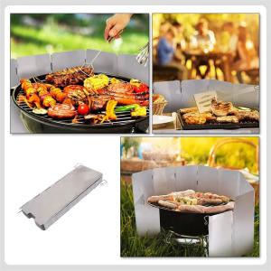 10 Plates Camping Gas Stove Folding Burner Wind Shield Aluminum Alloy Windproof Screen