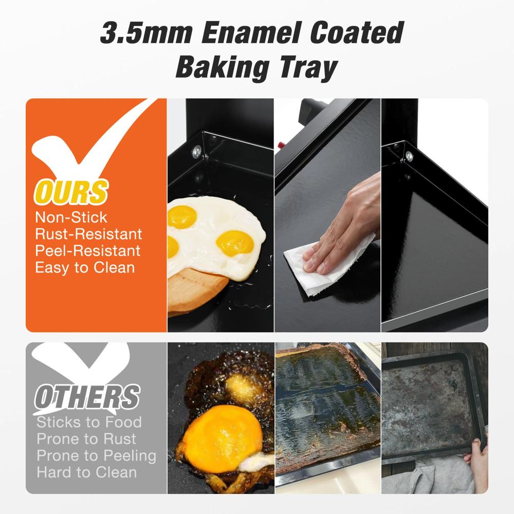 3 Burner Gas Griddle, 23" Outdoor Propane Griddle with Hood, Portable Flat Top Gas Grill - Griddle Station for Camping