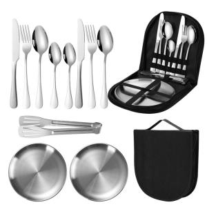 11pcs Stainless Steel Flatware Set for Camping, Hiking & Outdoor Dining