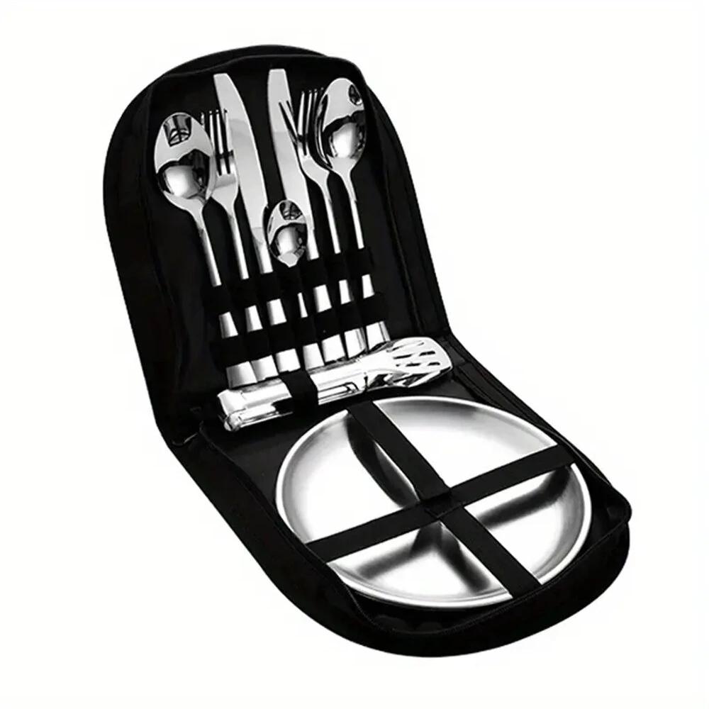 11pcs Stainless Steel Flatware Set for Camping, Hiking & Outdoor Dining