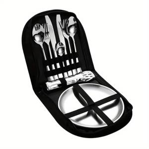11pcs Stainless Steel Flatware Set for Camping, Hiking & Outdoor Dining