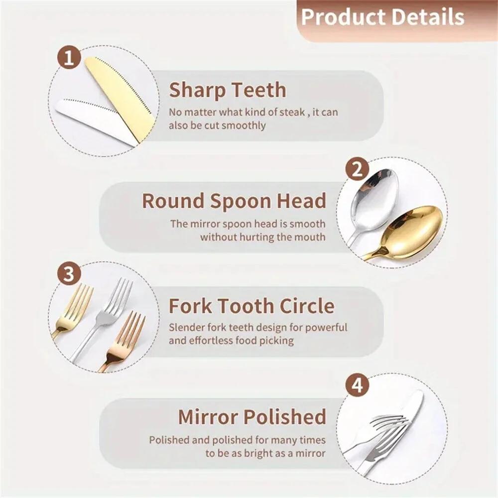 11pcs Stainless Steel Flatware Set for Camping, Hiking & Outdoor Dining
