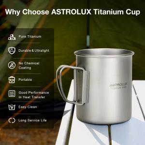 2 sized pots, 2 spork sets and carry bags, Ti-M1 Titanium Mug Lightweight Camping Pot with Portable Foldable Handles