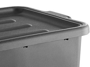 Choice 20" x 15" x 7" Black Polypropylene Bus Tub with Cover