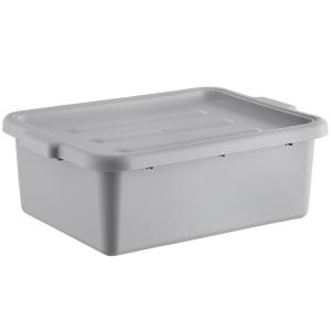 Choice 20" x 15" x 7" Gray Polypropylene Bus Tub With Cover