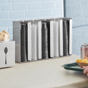 Adjustable 5-Section Stainless Steel Wall-Mount / Countertop Portion Cup / Lid Organizer