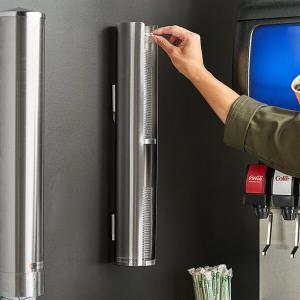Wall-Mount Stainless Steel Split Shelf 12 - 24 Oz. Lid Organizer