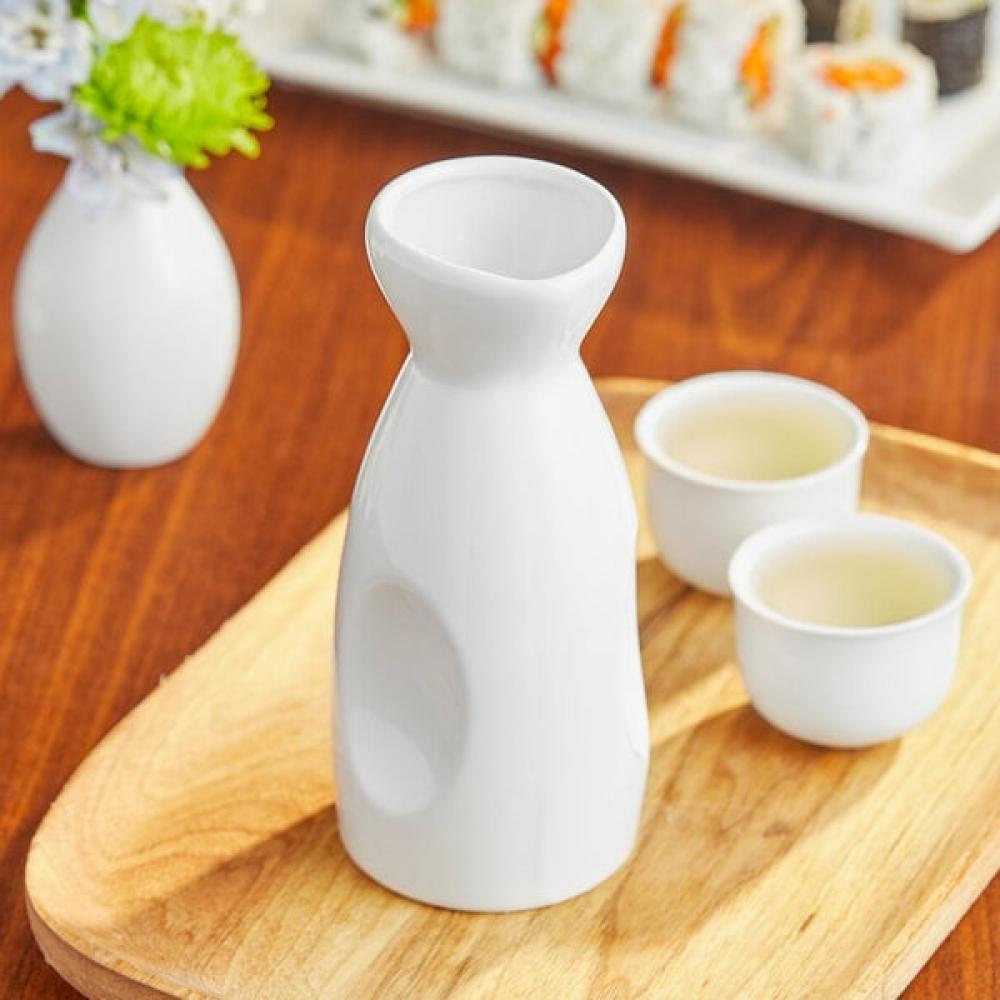 Acopa 10 Oz. Bright White Sake Bottle - 12/Pack
