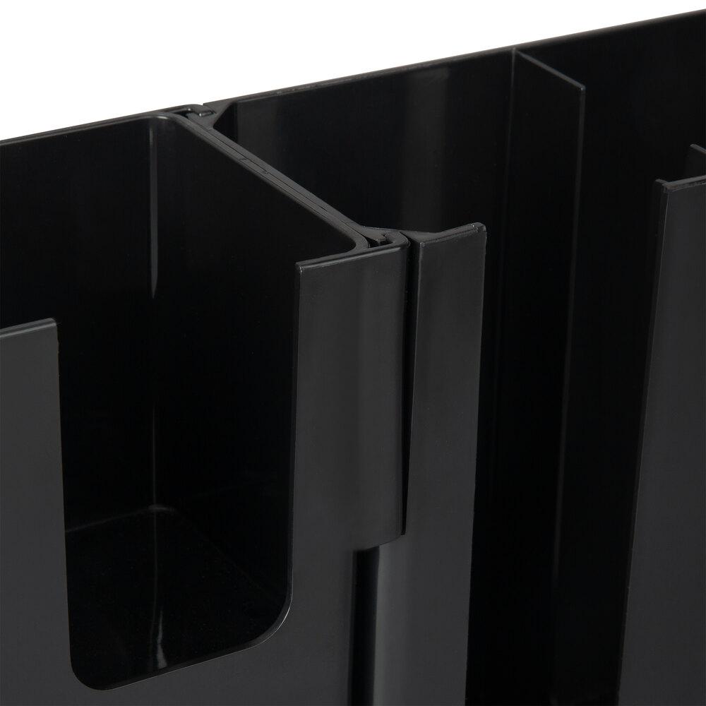 Choice Black 6-Section Countertop Cup, Lid and Napkin Organizer