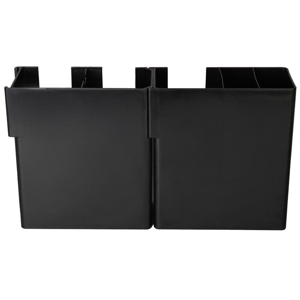 Choice Black 6-Section Countertop Cup, Lid and Napkin Organizer
