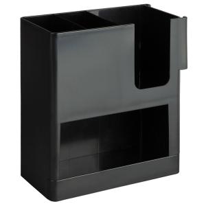 Choice Black 4-Section Countertop Cup, Lid and Straw Organizer