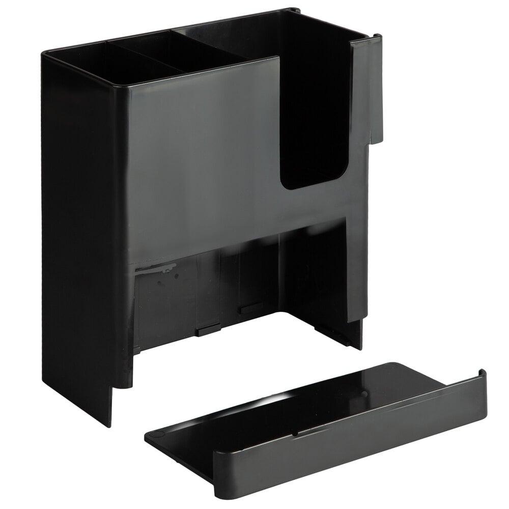 Choice Black 4-Section Countertop Cup, Lid and Straw Organizer