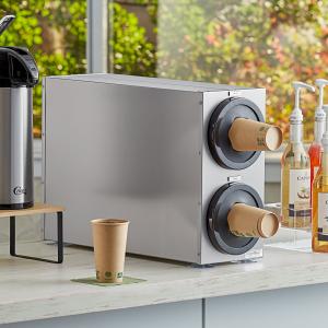 Stainless Steel Countertop 8-44 Oz. Cup Dispenser Cabinet - 2 Slots