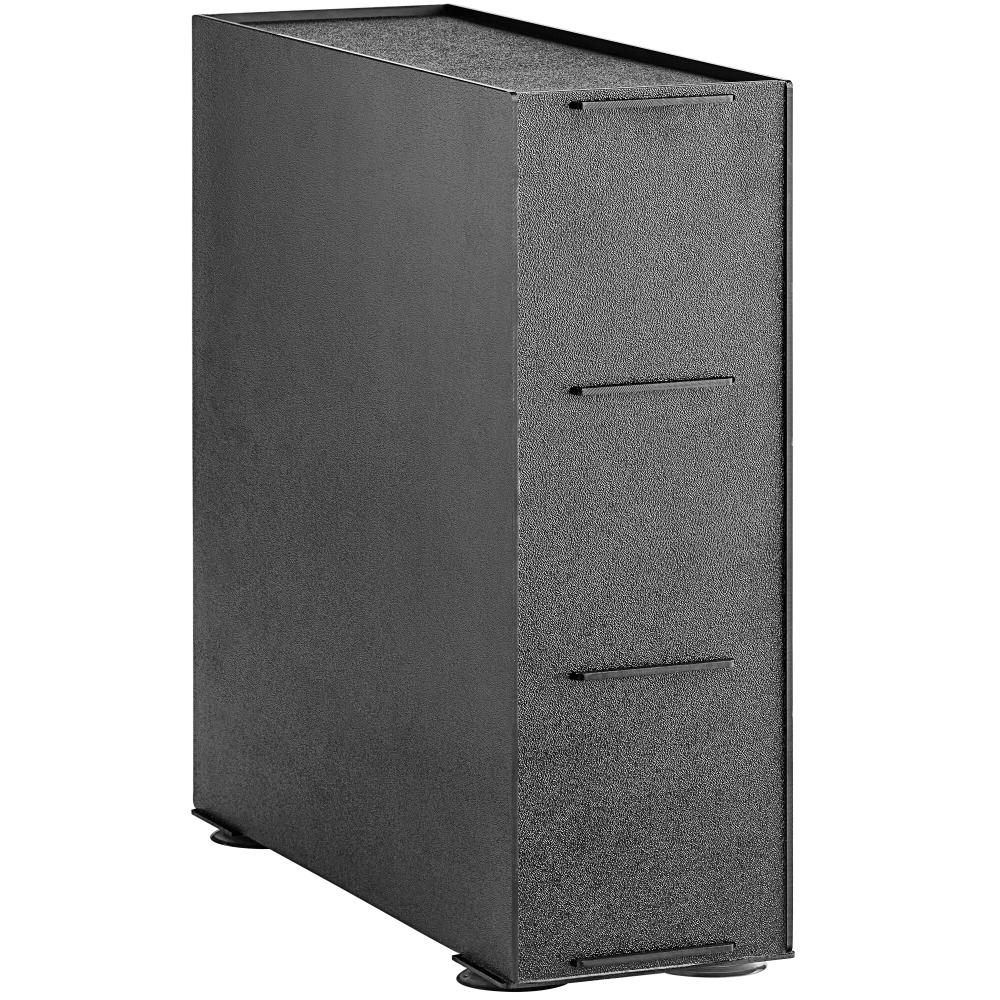 Black Countertop Slim Cup Dispenser Cabinet with 6 Fast-Changing Gaskets - 3 Slot