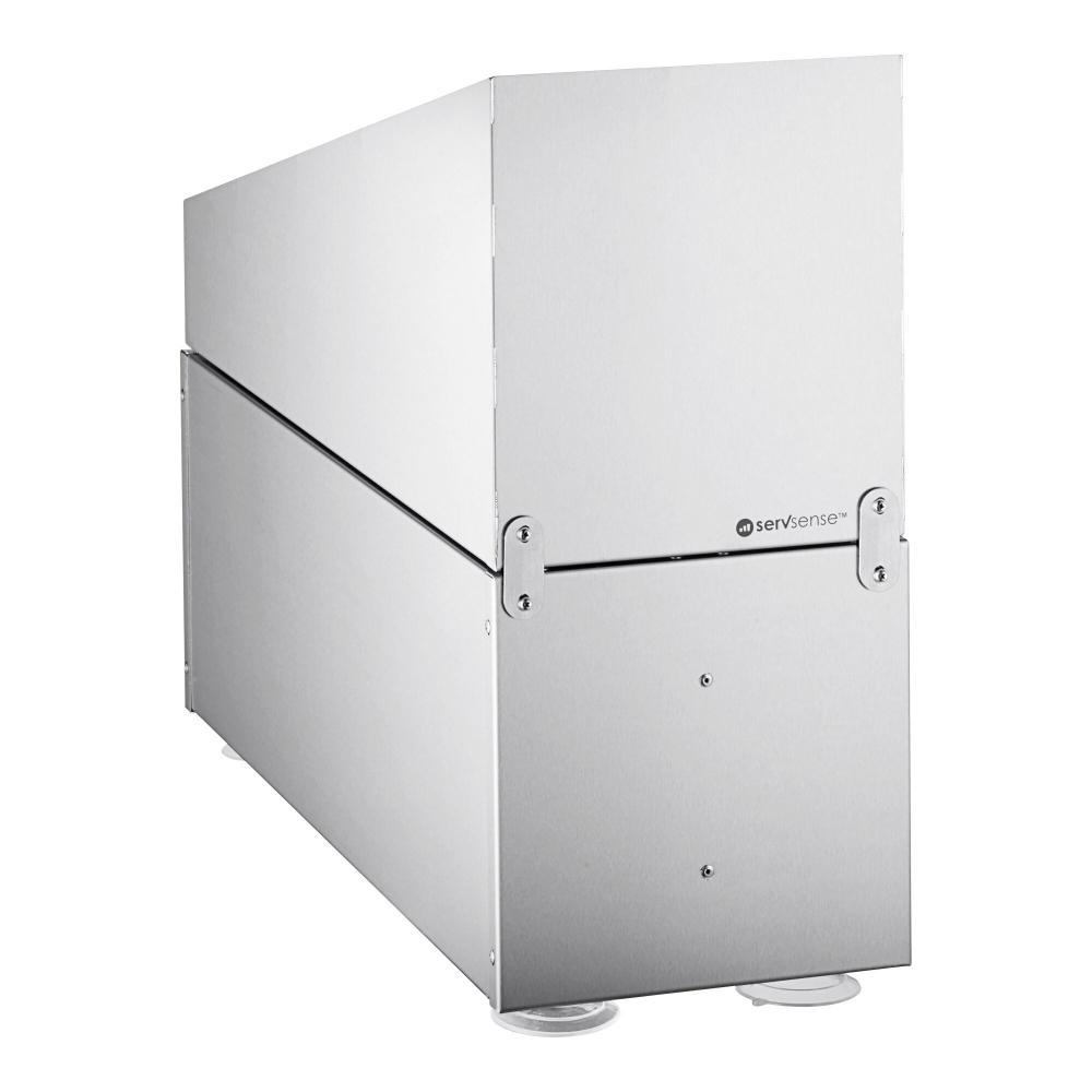 Stainless Steel Countertop Cup Dispenser Cabinet with Lid, Straw, and Condiment Organizer - 1 Slot