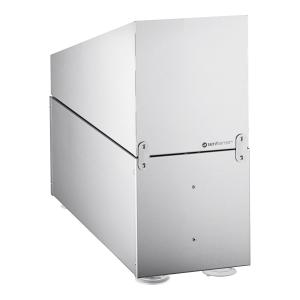 Stainless Steel Countertop Cup Dispenser Cabinet with Lid, Straw, and Condiment Organizer - 1 Slot