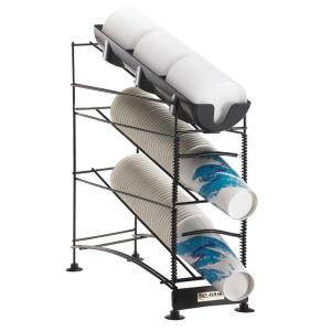 San Jamar Wireworks Vertical 8 - 44 oz. Countertop 2 Cup / 1 Lid Organizer