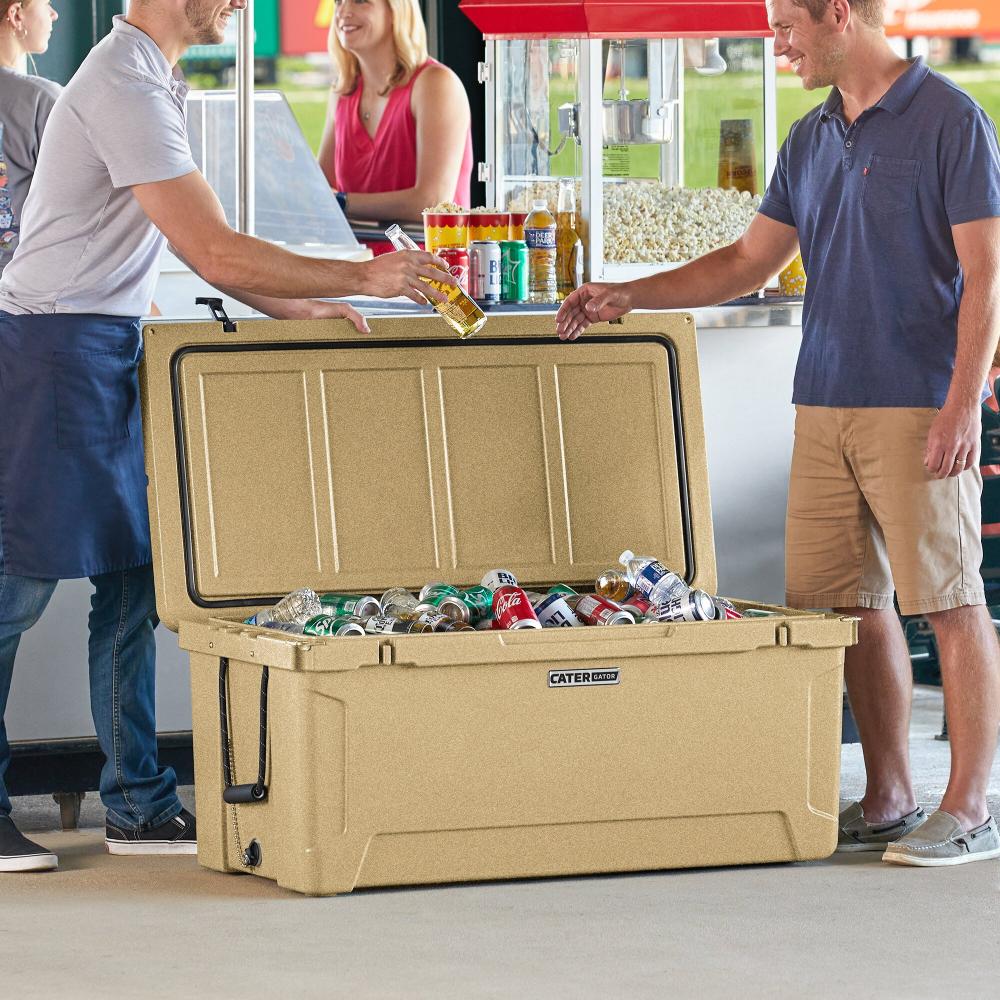 CaterGator CG170SPB Beige 170 Qt. Rotomolded Outdoor Cooler / Ice Chest