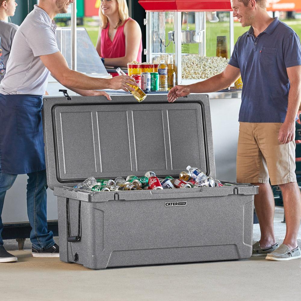 CaterGator CG170PG Gray 170 Qt. Rotomolded Outdoor Cooler / Ice Chest