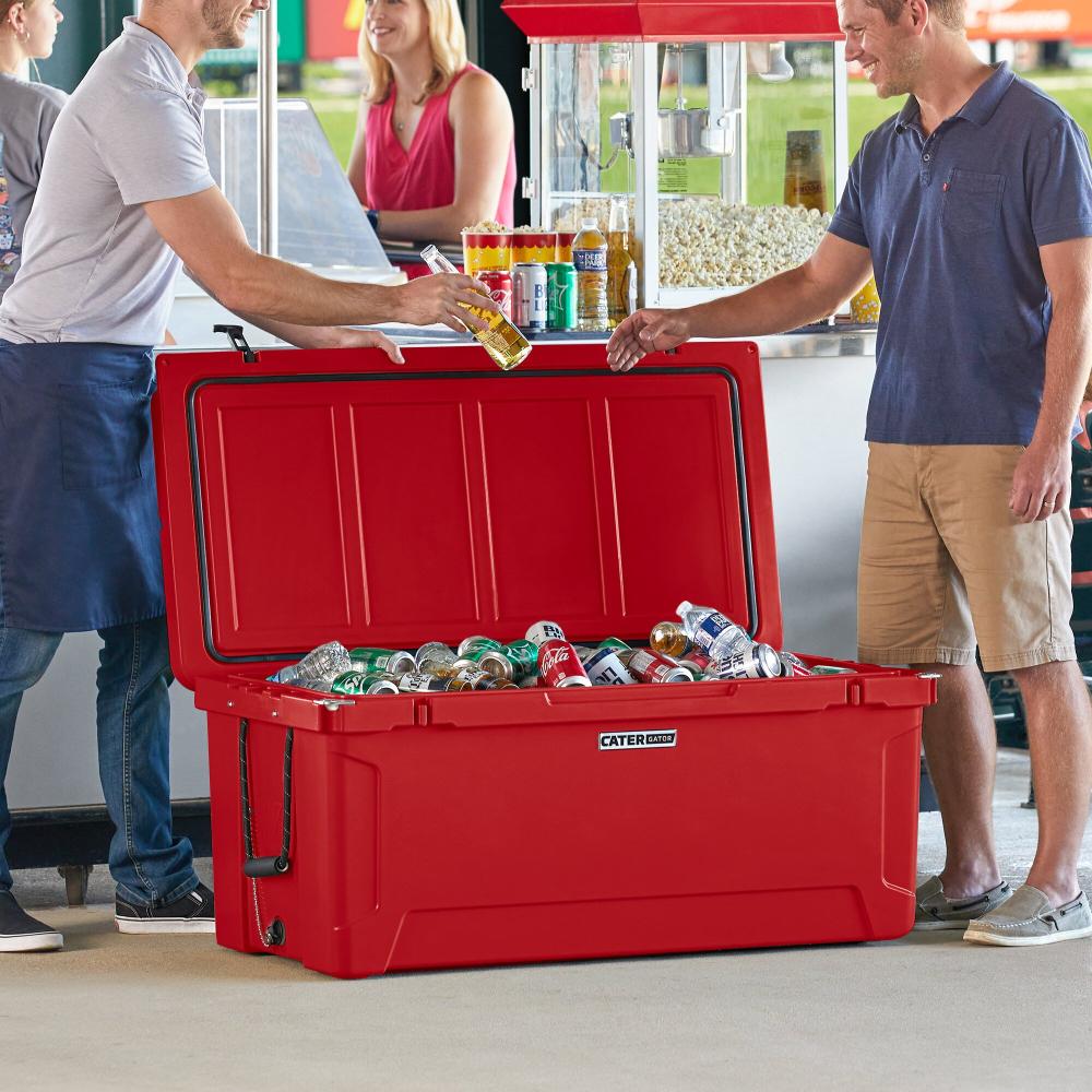 CaterGator CG170RD Red 170 Qt. Rotomolded Outdoor Cooler / Ice Chest