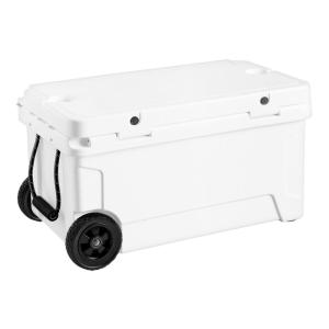 65 Qt. Mobile Rotomolded Outdoor Cooler Ice Chest - WHITE